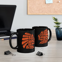 PreColumbian Aztec Head Icon Black Mug