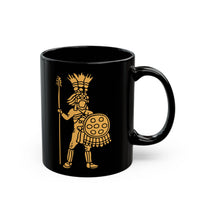 Cultural Aztec Warrior Graphic Illustration Black Mug