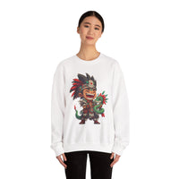 Chibi Aztec Warrior with Baby Quetzalcoatl Serpent Unisex Sweatshirt