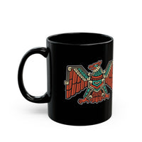 Aztec Solar Eagle Emblem Illustration Black Mug