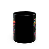 Cartoon Quetzalcoatl Cyber Serpent Black Mug