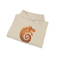 Spiral Quetzalcoatl Feathered Serpent Glyph Style Unisex Hoodie