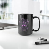 Aztec Shadow Warrior God with Glowing Eyes Black Mug