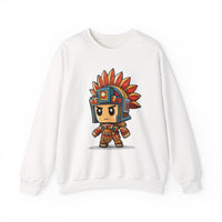 Chibi Aztec Warrior Cartoon Style Unisex Sweatshirt