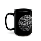 Sacred Stone Inti Inca Sun God Monochrome Style Black Mug