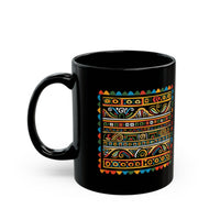 Pre-Columbian Tribal Stripe Pattern Black Mug