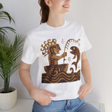 Pre-Hispanic Fisherman with Symbolic Fish Glyph Style Unisex T-Shirt