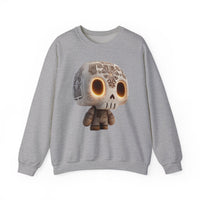 Glow-Eyed Aztec Skull Chibi Unisex Sweatshirt