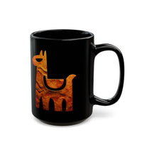 Minimalist Inca Llama Sandstone Petroglyph Black Mug