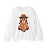 Cartoon Girl in Traditional Poncho Peru Unisex Sweatshirt