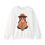 Cartoon Girl in Traditional Poncho Peru Unisex Sweatshirt