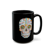 Neon Circuit Aztec Skull Cartoon Style Black Mug