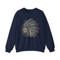 Vintage Native American Headdress Graphic Unisex Sweatshirt