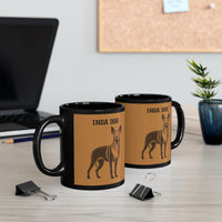 Sacred Inca Dog Illustration Black Mug