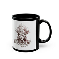 Maya Warrior Ink Portrait Black Mug