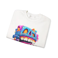 Chunky Neon Mayan Skull Graffiti Style Unisex Sweatshirt
