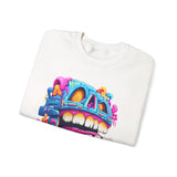 Chunky Neon Mayan Skull Graffiti Style Unisex Sweatshirt