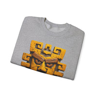 Ancient Andean Warrior Mask Golden Glyph Style Unisex Sweatshirt