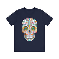 Neon Circuit Aztec Skull Cartoon Style Unisex T-Shirt