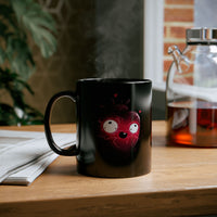 Glowing Aztec Sacrificial Heart Black Mug