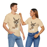 Cute Alpaca With Glasses Watercolor Illustration Unisex T-Shirt