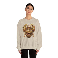 Aztec Golden Solar Deity Mask Unisex Sweatshirt