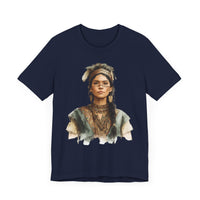 Inca Warrior Woman Watercolor Portrait and Tribal Jewelry Unisex T-Shirt