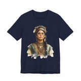 Inca Warrior Woman Watercolor Portrait and Tribal Jewelry Unisex T-Shirt