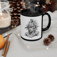 Jaguar Warrior Ink Drawing Black Mug