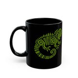 Mayan Aztec Totem Symbol of Iguana Black Mug