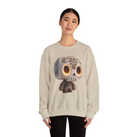 Glow-Eyed Aztec Skull Chibi Unisex Sweatshirt