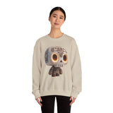 Glow-Eyed Aztec Skull Chibi Unisex Sweatshirt