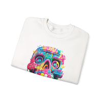 Neon Graffiti Mayan Skull Cartoon Style Unisex Sweatshirt