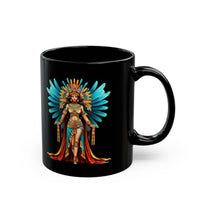 Wonder Aztec Queen Warrior Illustration Black Mug