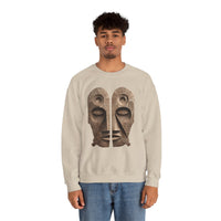 Wooden Andean Duality Totem Faces Tribal Symbol Unisex Sweatshirt