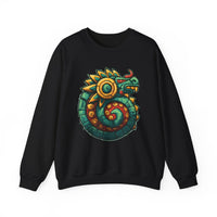 Colorful Quetzalcoatl Sun Serpent Glyph Style Unisex Sweatshirt