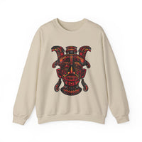 Aztec Fire Warrior Mask Unisex Sweatshirt