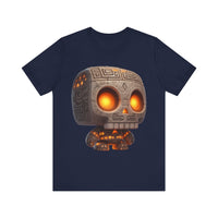 Glow-Eyed Tribal Stone Skull Unisex T-Shirt