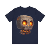Glow-Eyed Tribal Stone Skull Unisex T-Shirt