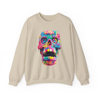 Neon Graffiti Mayan Skull Cartoon Style Unisex Sweatshirt