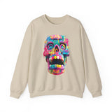 Neon Graffiti Mayan Skull Cartoon Style Unisex Sweatshirt