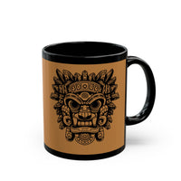 Aztec-Inspired Tlaloc God Tribe Graphic Black Mug
