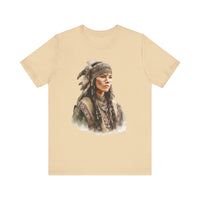 Inca Warrior Woman with Feathered Headdress Watercolor Unisex T-Shirt