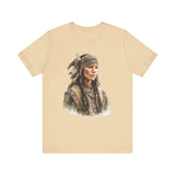 Inca Warrior Woman with Feathered Headdress Watercolor Unisex T-Shirt
