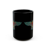 Aztec Free Bird Illustration Black Mug