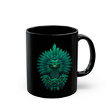 Quetzalcoatl Feathered Serpent God Dark Portrait Black Mug