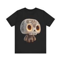 Glow-Eyed Aztec Skull Chibi Unisex T-Shirt