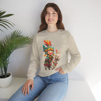 Chibi Inca Warrior Riding Llama Cartoon Unisex Sweatshirt