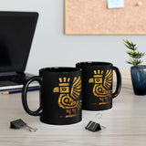 Golden Condor Tribal Petroglyph Style Black Mug