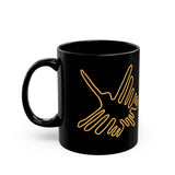 Nazca Lines Style Bird Black Mug